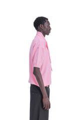 Scarf-Collar Short Sleeve Knit