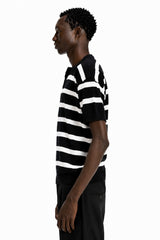 Striped Knit Henley Shirt