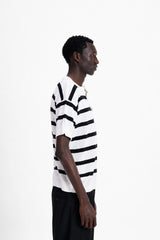 Striped Knit Henley Shirt