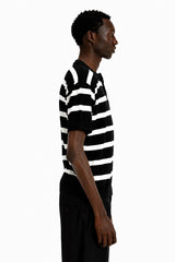 Striped Knit Henley Shirt