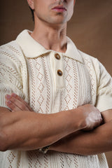 Cotton Blend Basic Knit T-Shirt.