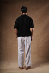 Ribbed Knitted Polo Boxy Fit.
