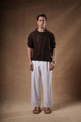 Cotton Blend Basic Knit T-Shirt.