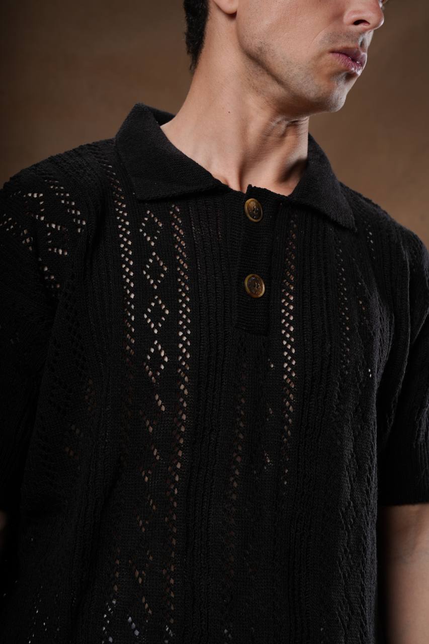 Cotton Blend Basic Knit T-Shirt.