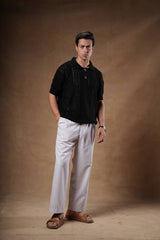 Cotton Blend Basic Knit T-Shirt.