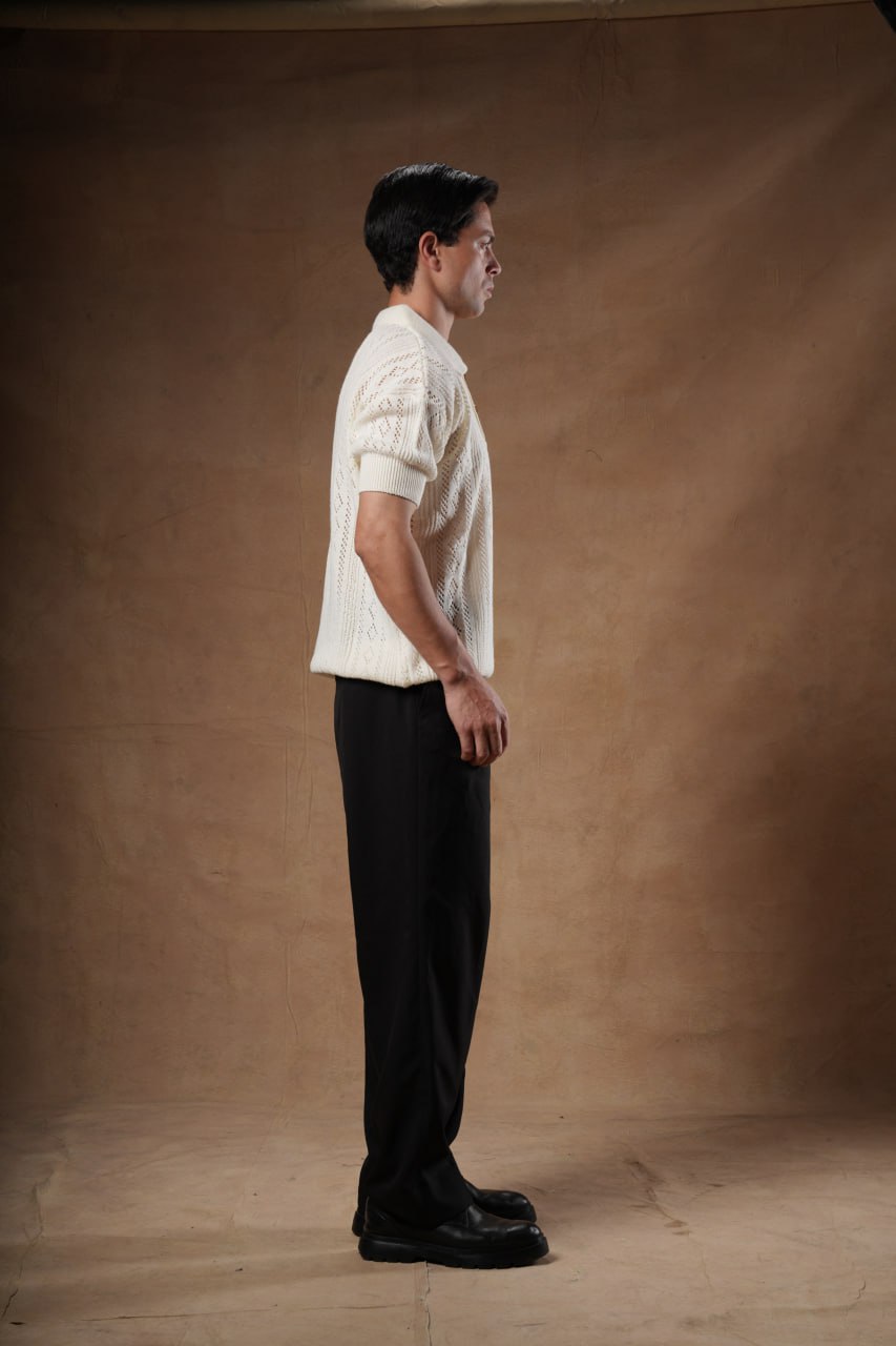 Cotton Blend Basic Knit T-Shirt.