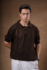 Cotton Blend Basic Knit T-Shirt.