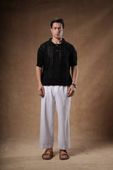 Cotton Blend Basic Knit T-Shirt.