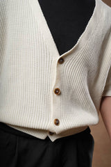 Knit cardigan boxy fit.