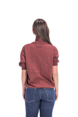 Scarf-Collar Short Sleeve Knit