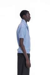 Scarf-Collar Short Sleeve Knit